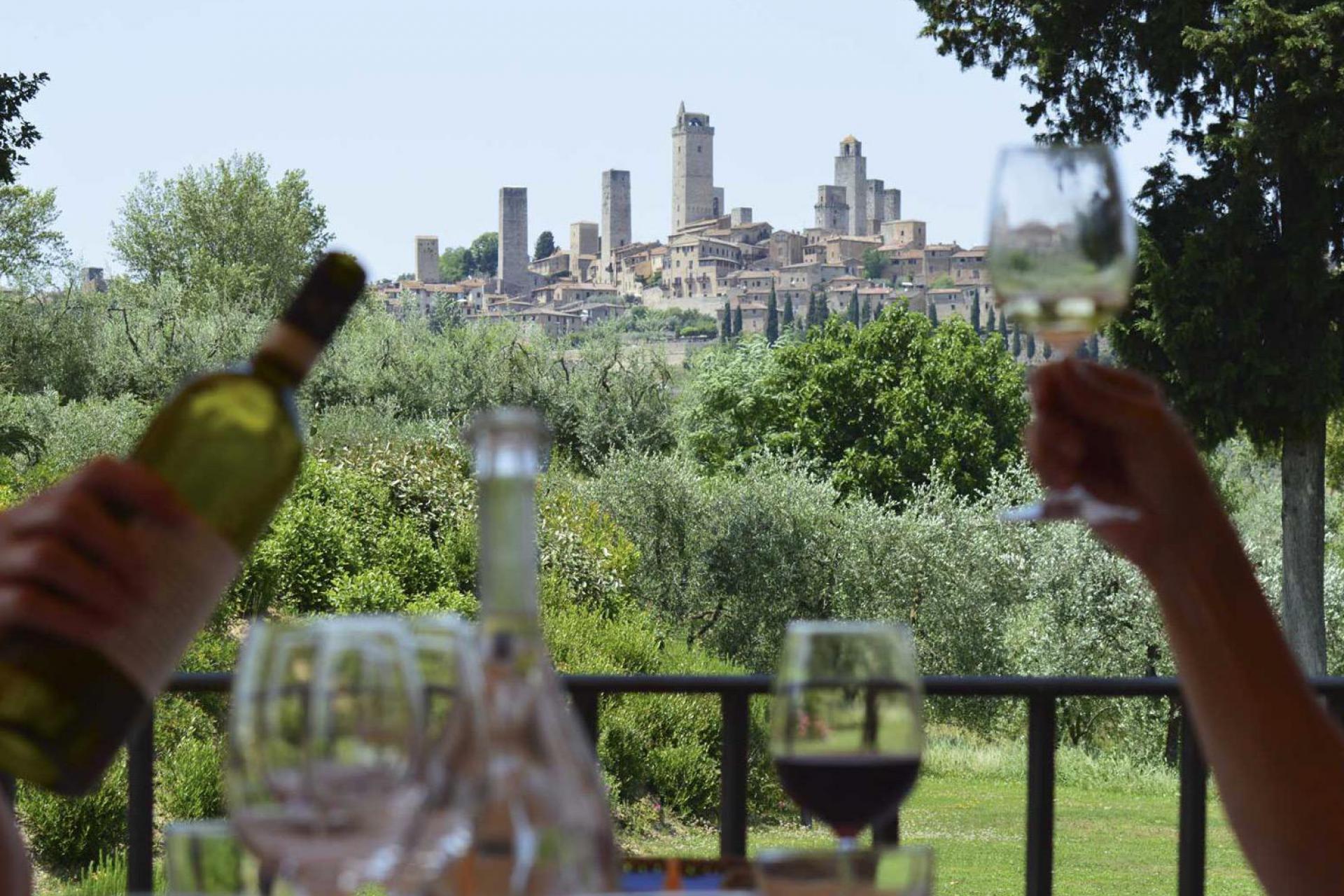 Romantic wine farm overlooking San Gimignano